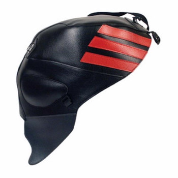 Tapis de réservoir Bagster noir/bande rouge/deco anthracite (1422M) Aprilia RSVMILLE/RSVMILLE R