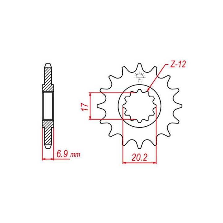 Pignon JT 15 dents pas 420 type 1120 Pignon JT 15 dents pas 420 type 1120