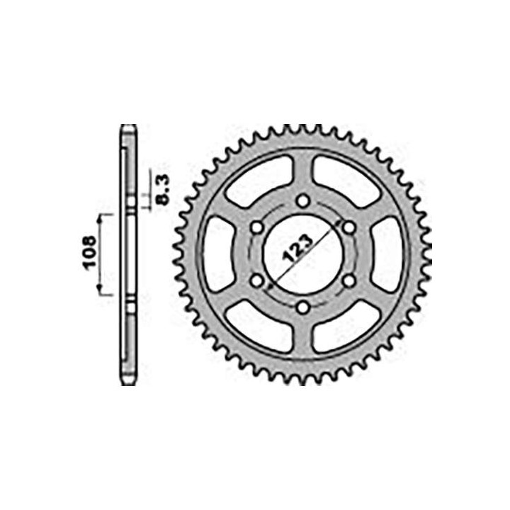 Couronne acier PBR 60 dents pas 428 type 4606 Aprilia RS4 125