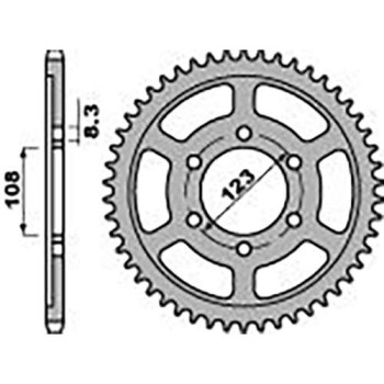 Couronne acier PBR 60 dents pas 428 type 4606 Aprilia RS4 125