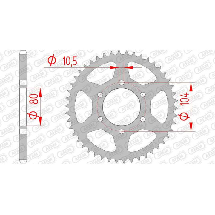 Couronne acier AFAM 46 dents pas 520 type 16606 Kawasaki ZX 6 R Couronne acier AFAM 46 dents pas 520 type 16606 Kawasaki ZX 6 R