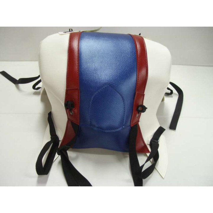 Bagster tank mat white/pearl azure stripe/dark red lining/no signature (1578F) BMW F800R