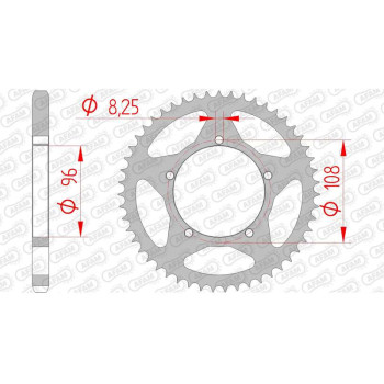 Couronne acier AFAM 51 dents pas 428 type 56200 Gilera 125 Fastbike Couronne acier AFAM 51 dents pas 428 type 56200 Gilera 125 Fastbike
