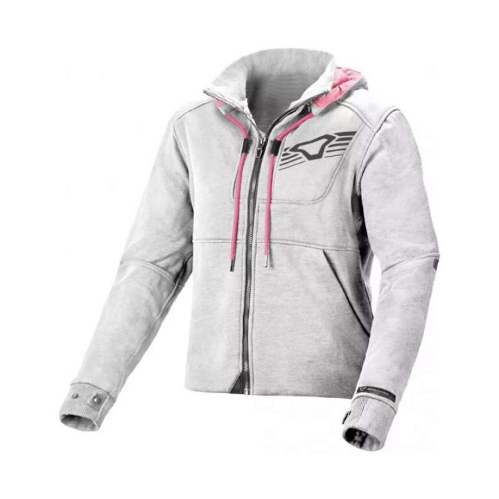 Sweat moto femme Macna DISTRICT Gris Clair