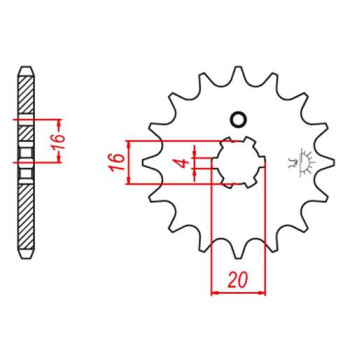 Pignon JT 14 dents pas 420 type 546