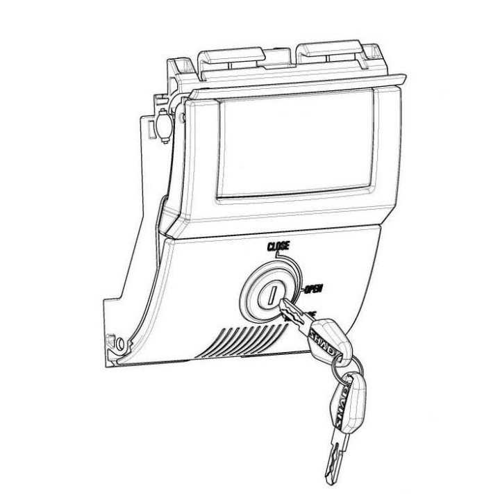 Serrure complète Shad PREMIUM D1B59PMAR pour top case SH58X/SH59X (clé noire) Serrure complète Shad PREMIUM D1B59PMAR pour top case SH58X/SH59X (clé noire)