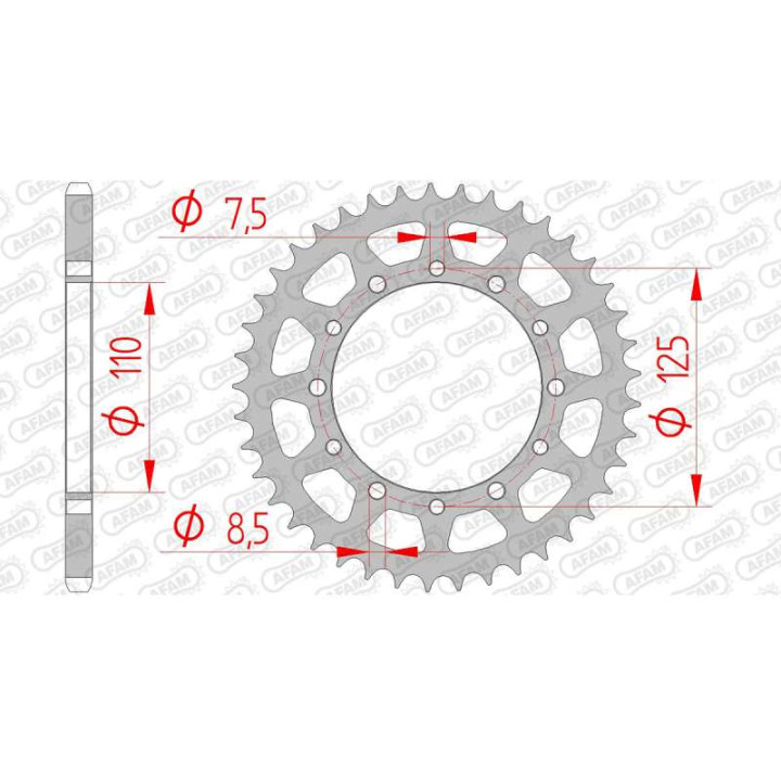 Steel crown AFAM 41 teeth not 520 type 44200 Cagiva 125 Blues