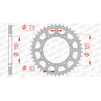 Couronne acier AFAM 41 dents pas 520 type 44200 Cagiva 125 Blues Couronne acier AFAM 41 dents pas 520 type 44200 Cagiva 125 Blues