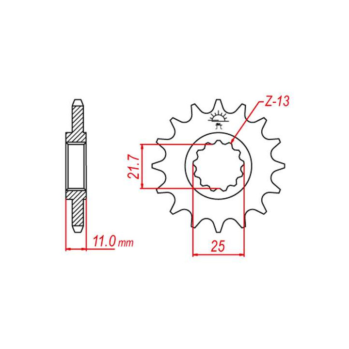 Pignon JT 15 dents pas 520 type 1581 Pignon JT 15 dents pas 520 type 1581