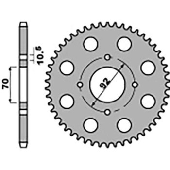 Couronne acier PBR 45 dents pas 530 type 476 Kawasaki Z400B1/2 LTD Couronne acier PBR 45 dents pas 530 type 476 Kawasaki Z400B1/2 LTD