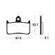 Plaquettes de frein moto métal fritté Tecnium MF122