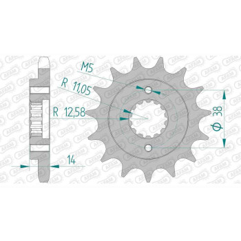 Pignon AFAM 15 dents pas 530 type 52602 Ducati 750 F1 Desmo Pignon AFAM 15 dents pas 530 type 52602 Ducati 750 F1 Desmo