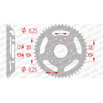 Couronne acier AFAM 48 dents pas 420 type 47101 Derbi 50 Fenix Couronne acier AFAM 48 dents pas 420 type 47101 Derbi 50 Fenix