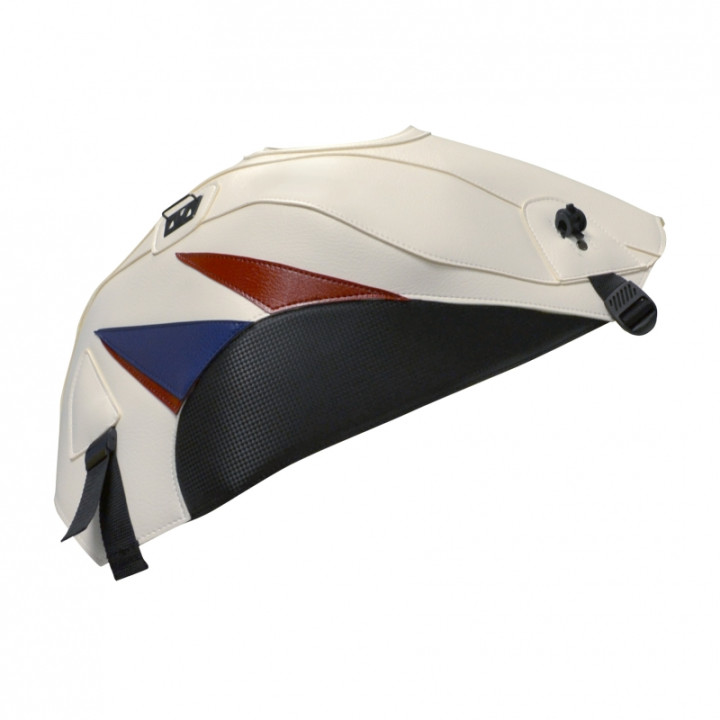 Tapis de réservoir Bagster blanc/pointes rouges foncees et bleues (1632B) Honda CBR1000 RR Tapis de réservoir Bagster blanc/pointes rouges foncees et bleues (1632B) Honda CBR1000 RR