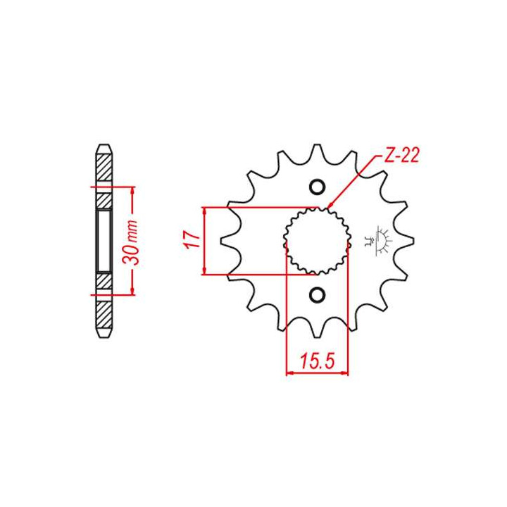 Pignon JT 15 teeth not 420 type 1256 Pignon JT 15 teeth not 420 type 1256