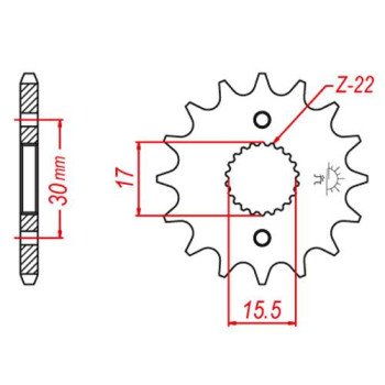 Pignon JT 15 dents pas 420 type 1256