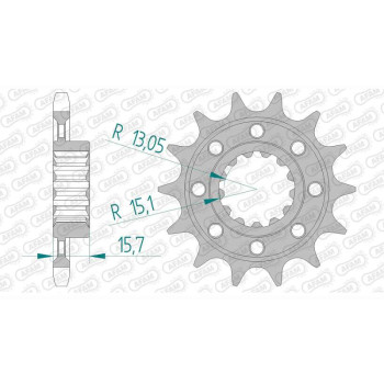 Pignon AFAM 16 dents pas 525 type 20605 Honda VFR750R (RC30)