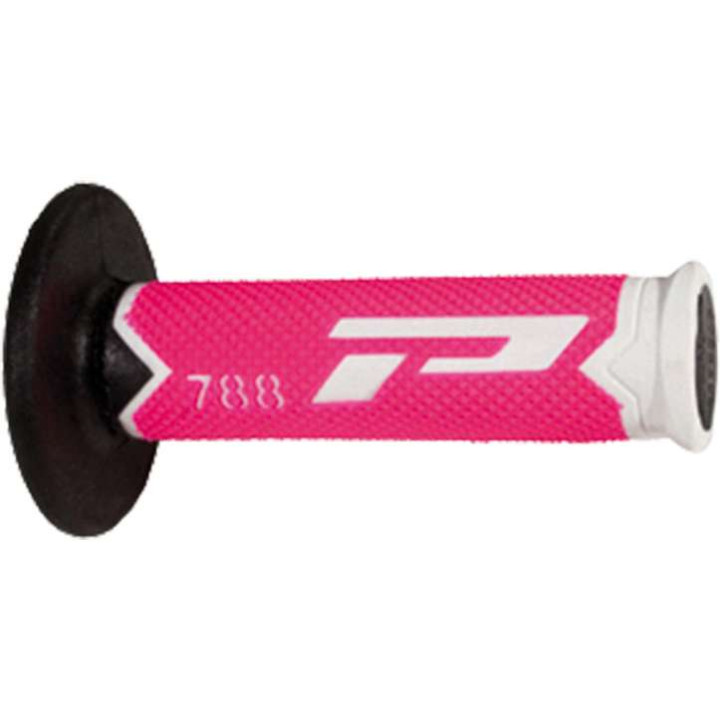 Poignées moto cross ProGrip 788 (base blanche fluo)