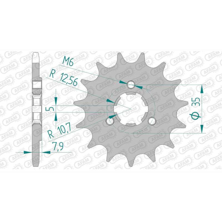 Pignon AFAM 16 dents pas 520 type 22503 Suzuki DR600R Dakar