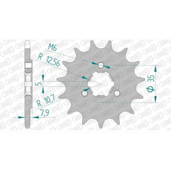 Pignon AFAM 16 dents pas 520 type 22503 Suzuki DR600R Dakar