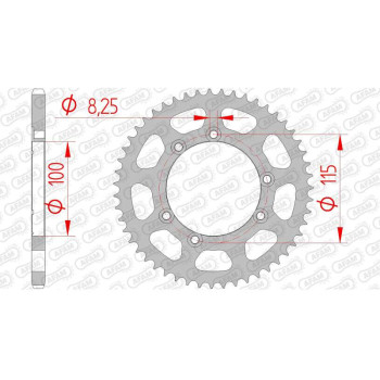AFAM steel crown 50 teethpas 420 type 92115 Beta 50 RR Enduro