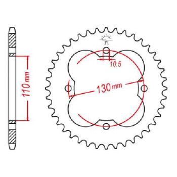 Couronne acier JT 50 dents pas 428 type 1355