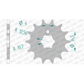 Pignon AFAM 14 dents pas 520 type 24300 Kawasaki KLX 250