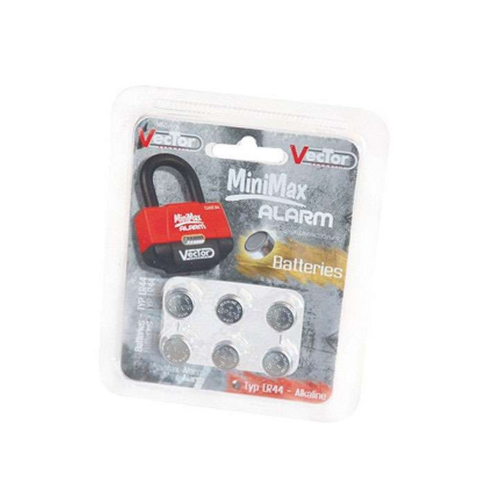Pack 6 LR44 batteries for Mini Max Alarm+ and Ularm