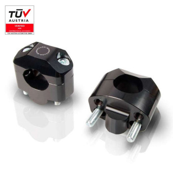 Pontets moto Barracuda 28mm NOIR pour Té de fourche moulé