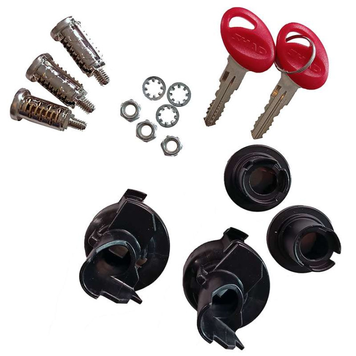Kit serrure 3 barillets + clés rouges Shad 203134R1