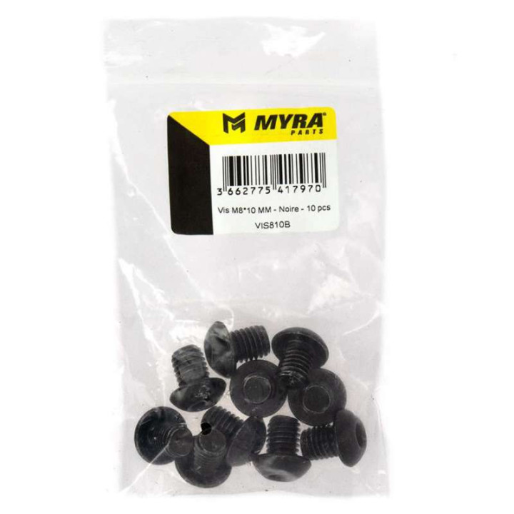 Vis BTR noir (x10) M8x10mm MYRA