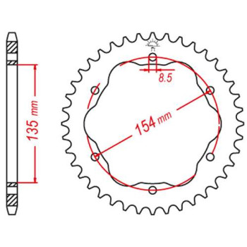 Couronne alu JT 39 dents ultra-light pas 525 type 761 Ducati Panigale 1199