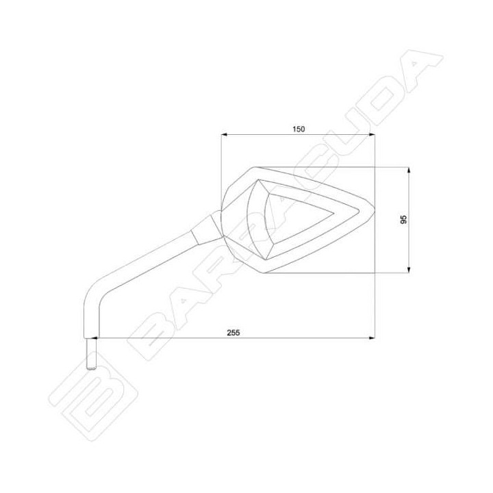 Motorcycle mirrors approved Barracuda R-VERSION Blanc