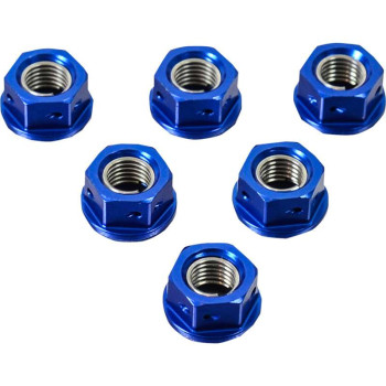 Écrous de couronne alu (x6) Pro-Bolt M10x1,25 Bleu