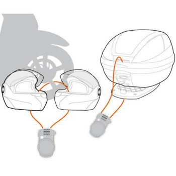 Antivol casque/bagage câble rétractable Kappa KS220 Antivol casque/bagage câble rétractable Kappa KS220
