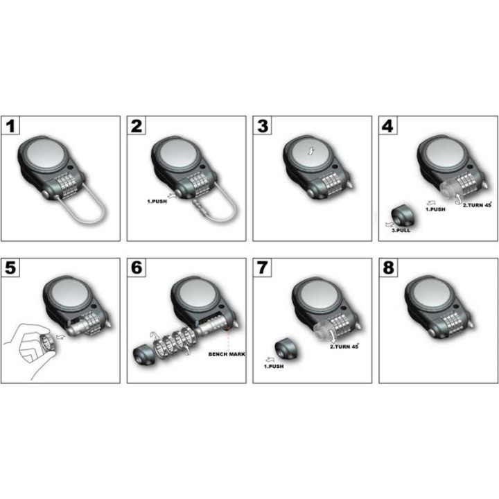Antivol casque/bagage câble rétractable Kappa KS220 Antivol casque/bagage câble rétractable Kappa KS220