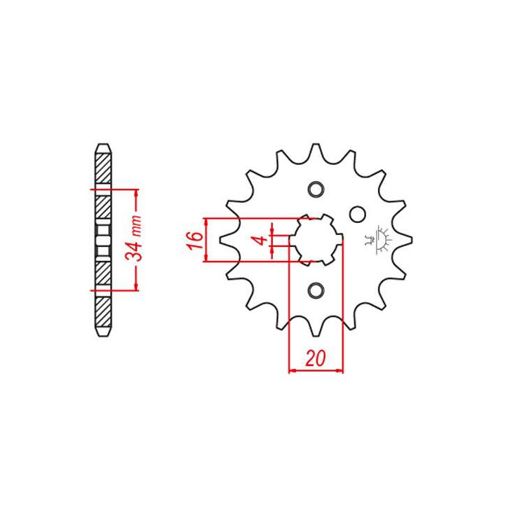 Pignon JT 15 dents pas 428 type 1263