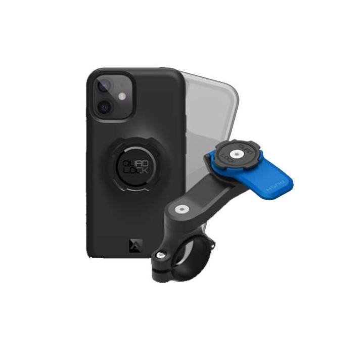 Pack Quad Lock Handlebar Mount + coque iPhone 12 Mini + protection pluie