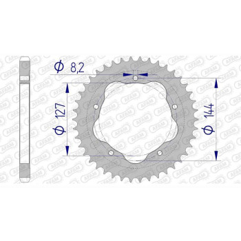 Couronne alu AFAM 42 dents pas 525 type 51608 Ducati 796 HyperMotard Couronne alu AFAM 42 dents pas 525 type 51608 Ducati 796 HyperMotard
