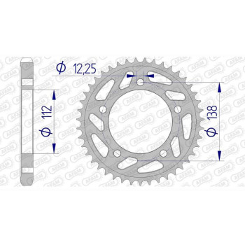 Couronne alu AFAM 43 dents pas 530 type 11508 Honda CBR 600 F Couronne alu AFAM 43 dents pas 530 type 11508 Honda CBR 600 F