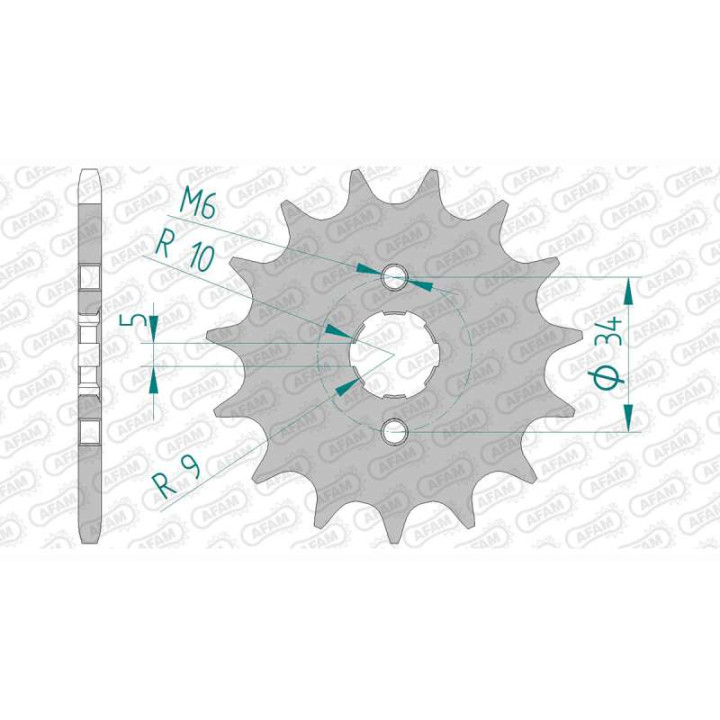 Pignon AFAM 15 dents pas 520 type 20301 Honda CB200 B