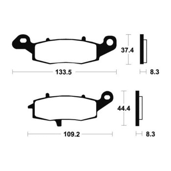 Plaquettes de frein moto organique Tecnium MA204
