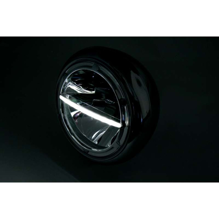 7-inch LED motorcycle headlight HIGHSIDER VOYAGE CHROME (side mount)