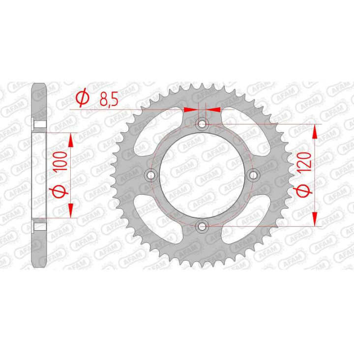 AFAM steel crown 63 teeth pitch 428 type 38200 Beta 50 RR Enduro