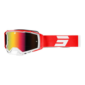 Masque moto cross Shot CORE RED GLOSSY Iridium
