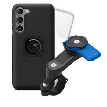 Pack Quad Lock Handlebar Mount + coque Samsung Galaxy S23 + protection pluie