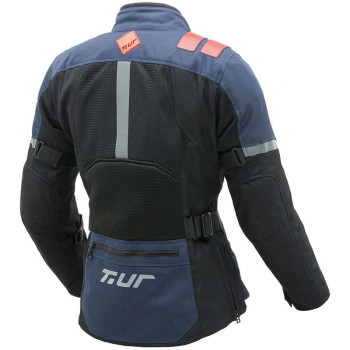 Veste moto Femme T.UR TRANSFER HYDROSCUD Lady Noir/Bleu