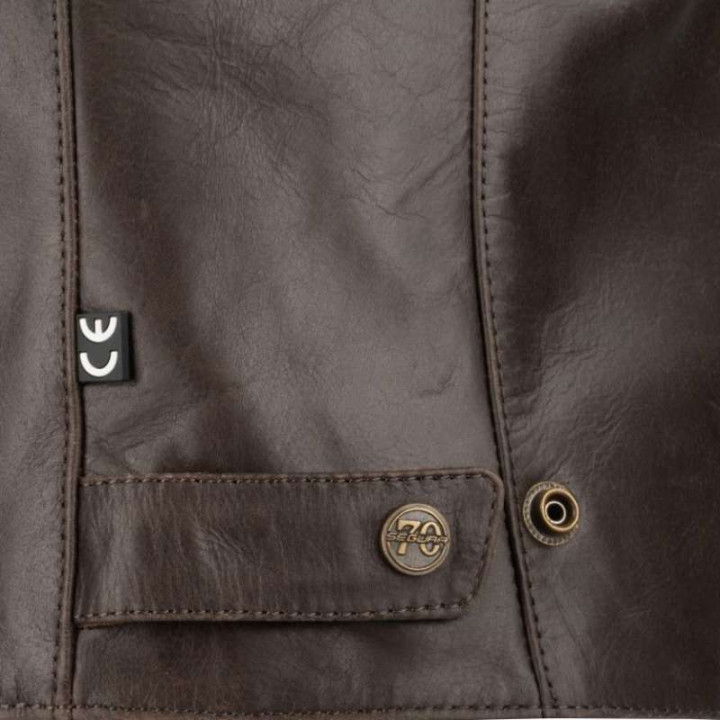 Blouson moto cuir femme Segura LADY LAXEY MARRON