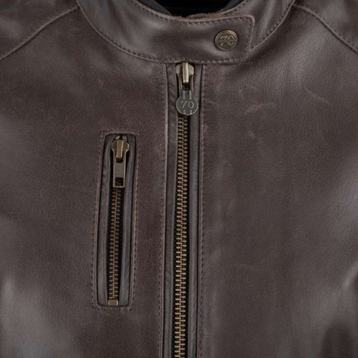 Blouson moto cuir femme Segura LADY LAXEY MARRON