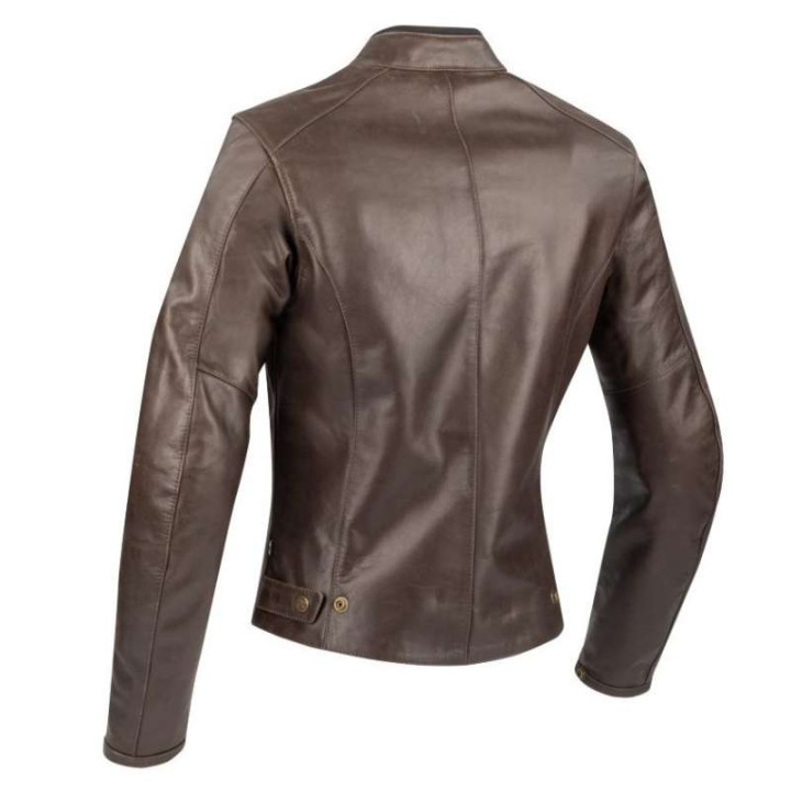 Blouson moto cuir femme Segura LADY LAXEY MARRON